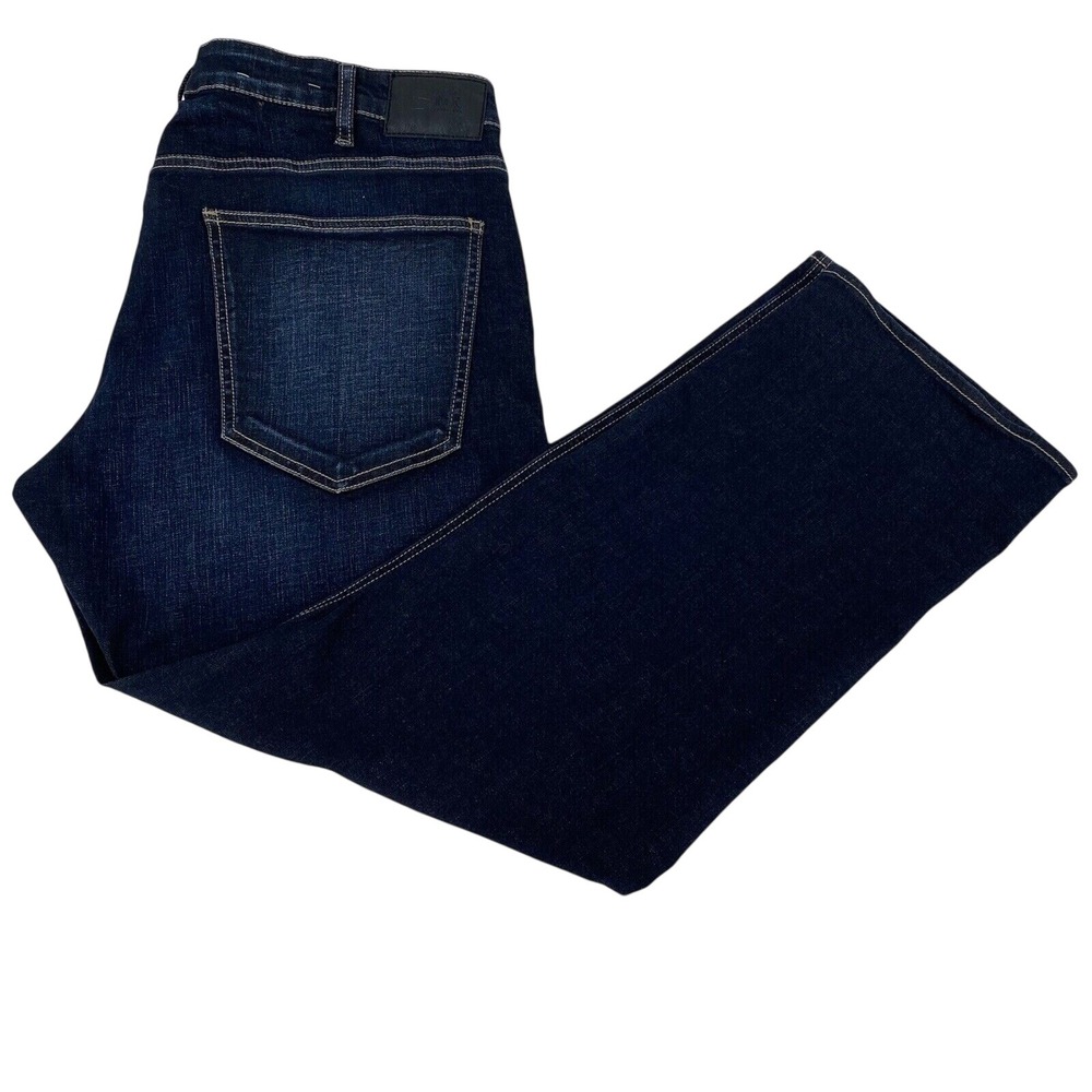 Silver Jeans Co Eddie Relaxed Tapered Leg Dark Wash Jeans Mens W40 L30 Whiskered